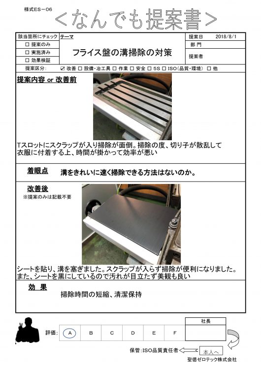 フライス作業 掃除の効率化